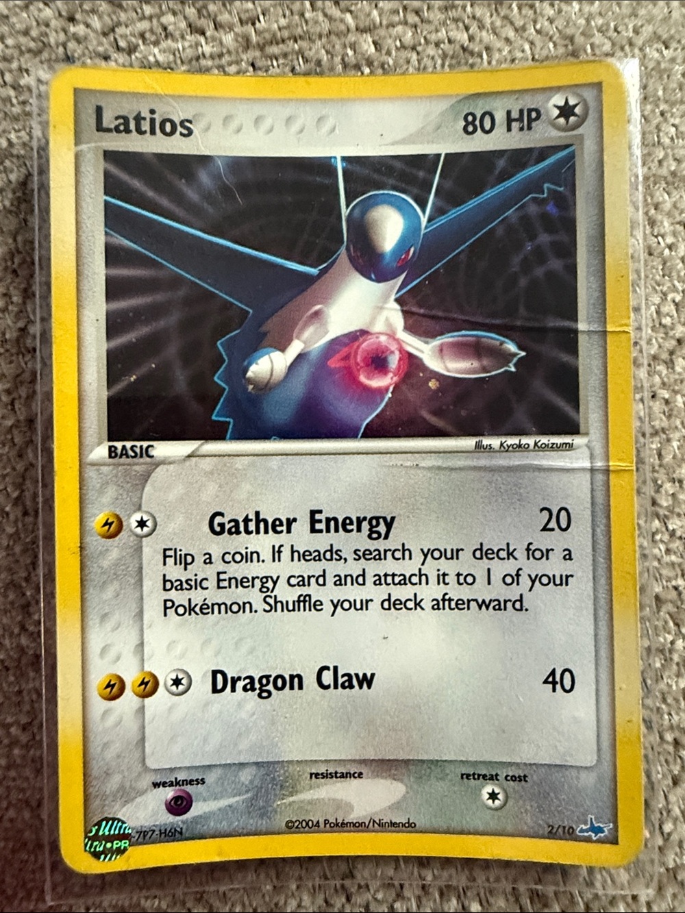 Latios 2/10 Holo EX Trainer Kit Latios Pokemon- 2004- Moderately Played- Crease